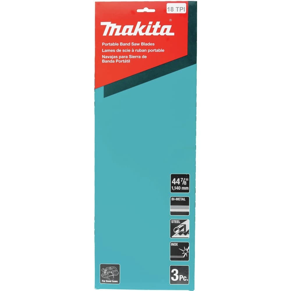 Makita T-05608 44-7/8" 18 TPI Bi-Metal Portable Band Saw Blade, 3/pk