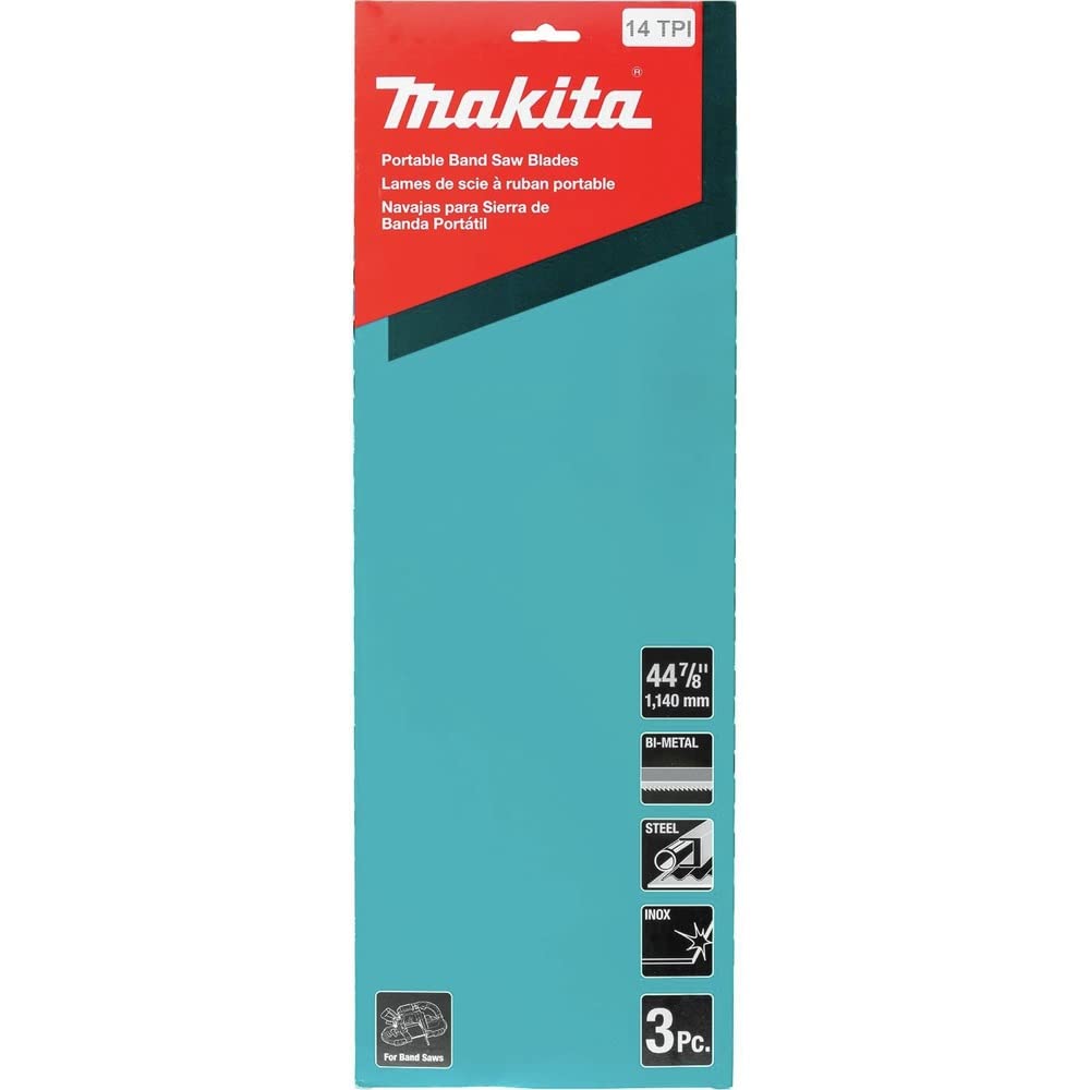 Makita T-05614 44-7/8" 14 TPI Bi-Metal Portable Band Saw Blade, 3/pk