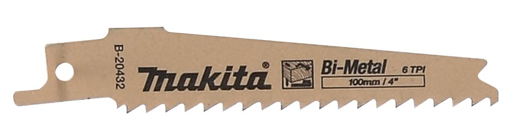 Makita B-20432 4" 6TPI Nail Embedded Wood Cutting Recipro Saw Blade, 5/pk