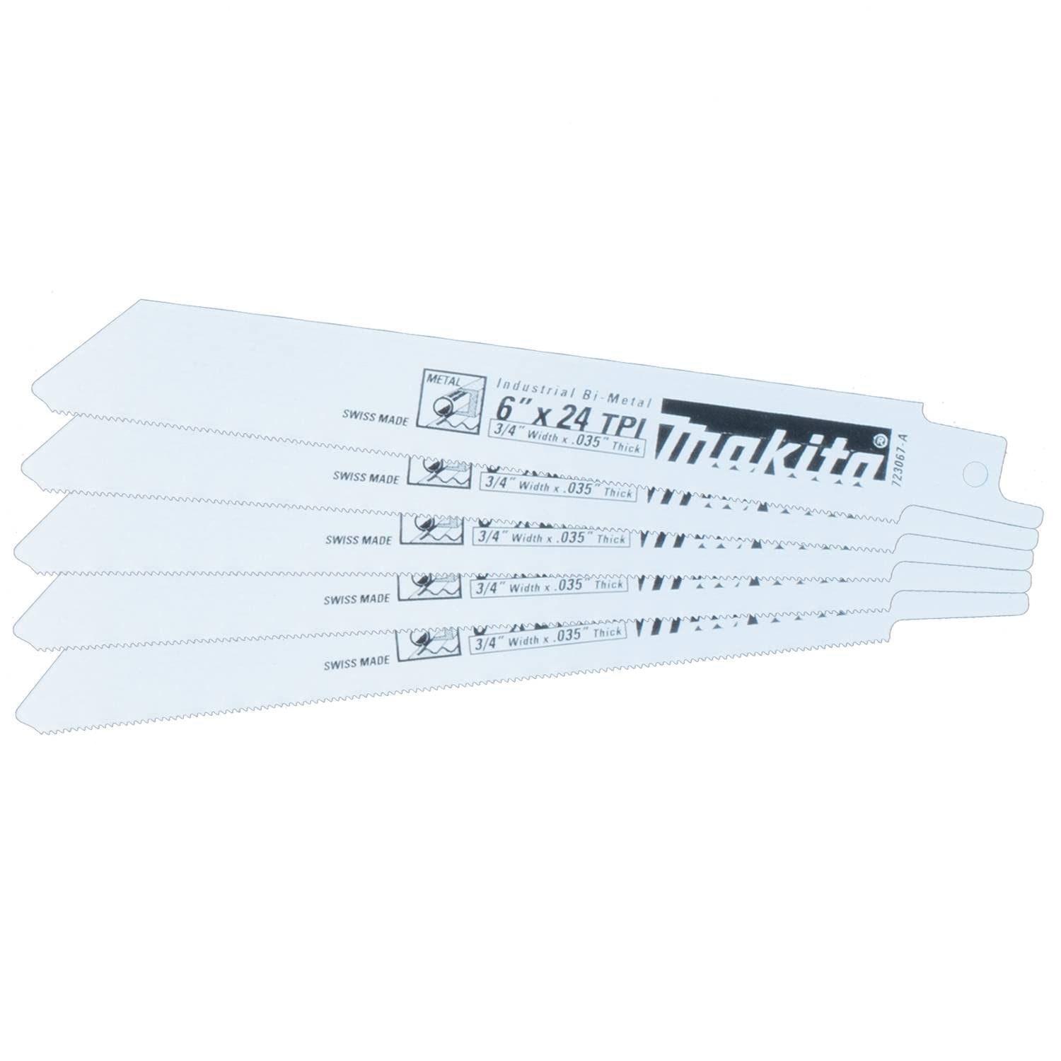 Makita 723067-A-5 6-Inch 24-TPI Metal Cutting Reciprocating Saw Blade (5-Pack)