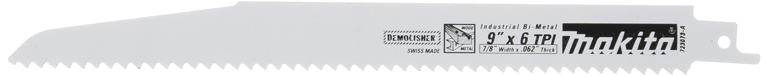 Makita 723073-A-3 9-Inch 6-TPI Demolition Reciprocating Saw Blade