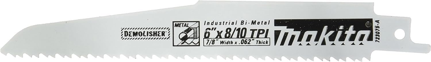 Makita 723075-A-3 6-Inch 8/10-TPI Demolition Reciprocating Saw Blade