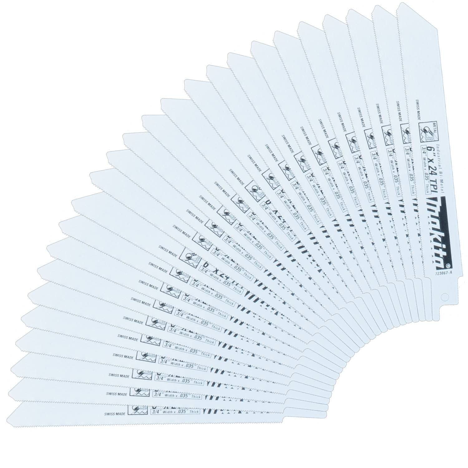 Makita 723067-A-25 Metal Cutting Reciprocating Blade, 25-Pack, 6-Inch by 24-TPI