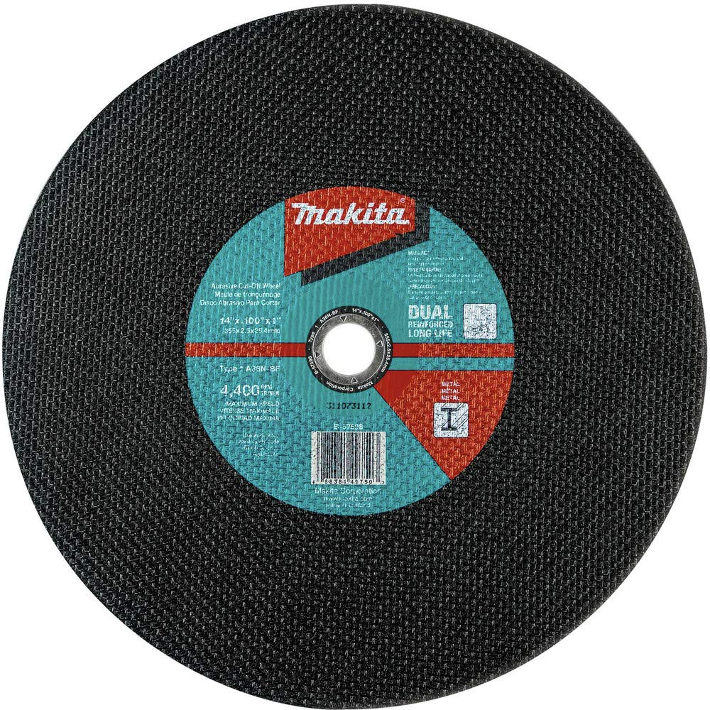 Makita B-57598-5 14" x 1" x 3/32" Abrasive Cut-Off Wheel, 5/Pk