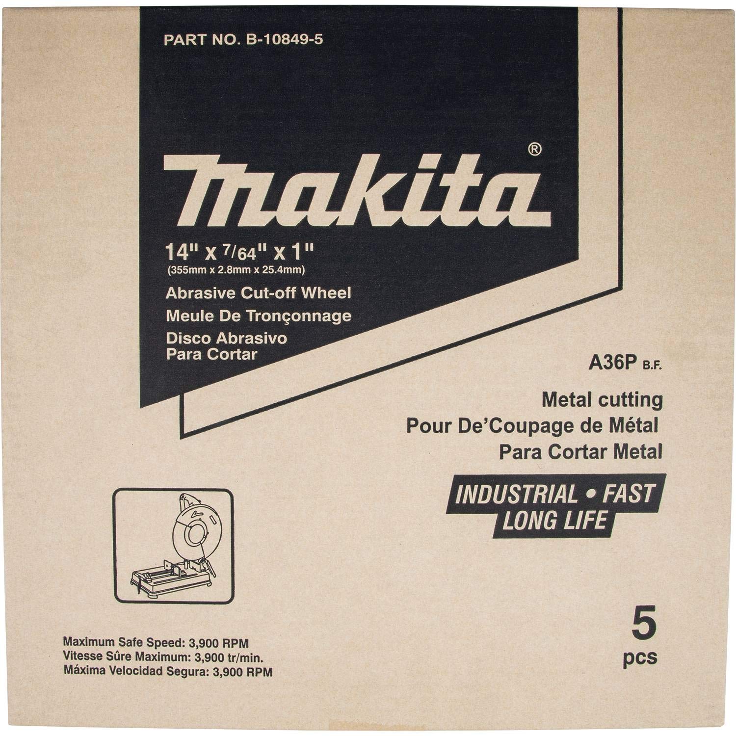 88-makita-b-10849-5-14-x-7-64-x-1-abrasive-cut-off-wheel-5-pk-3.jpg Makita B-10849-5 14" x 7/64" x 1" Abrasive Cut-Off Wheel, 5/pk