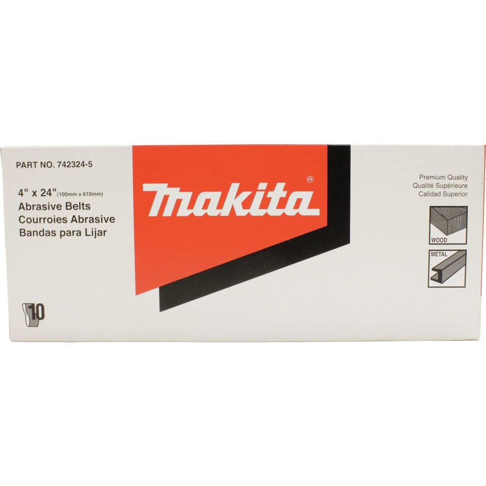 Makita 742321-1 4-Inch x 24-Inch Abrasive Sanding Belt, 60 Grit (10/Pk)