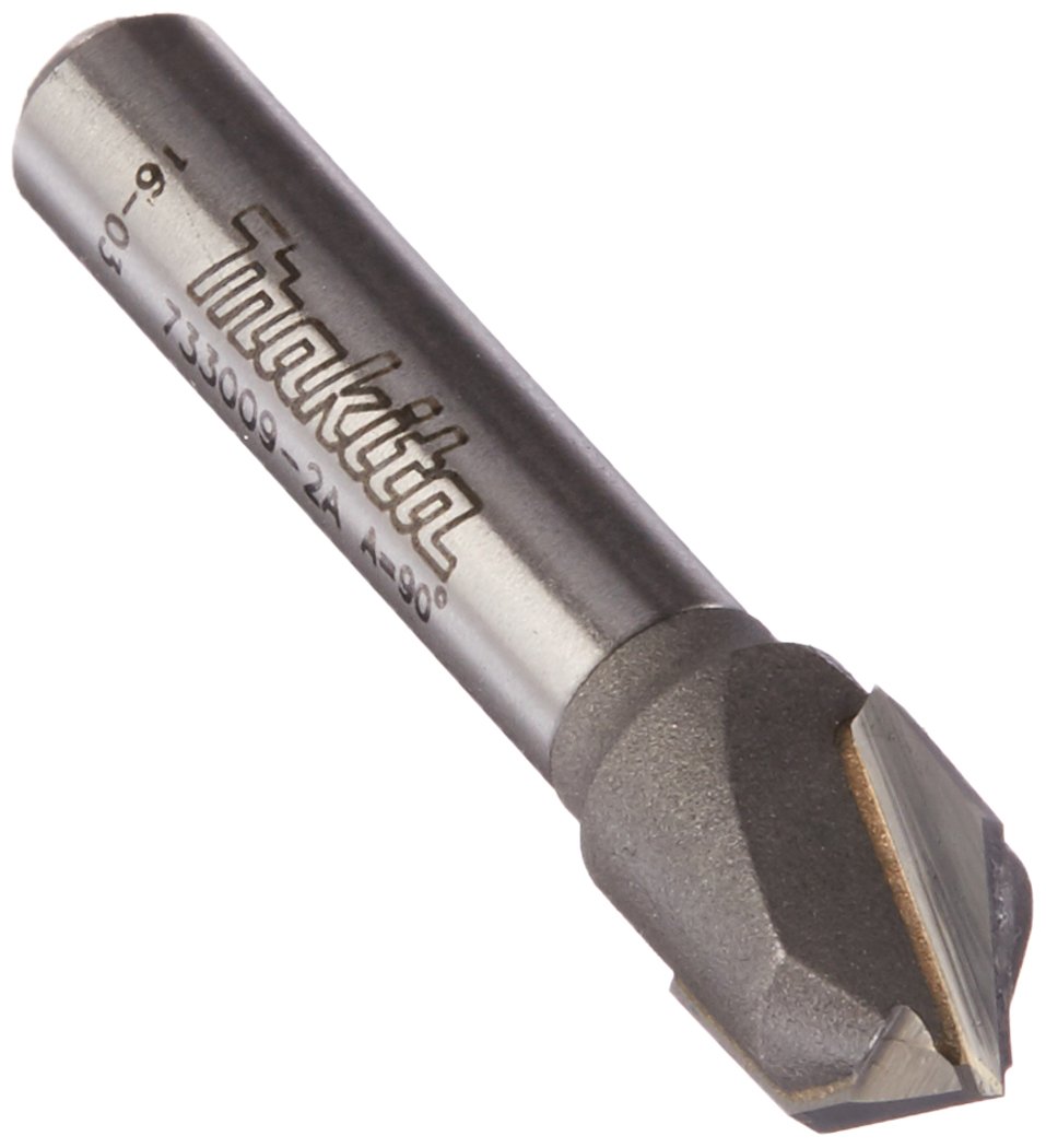 Makita 733009-2A Router Bit, 3/8-Inch V.G., 2 Flute, 1/4-Inch SH, C.T.