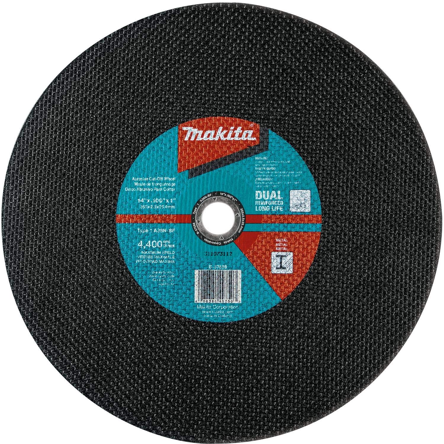 Makita B-57598-25 14" x 1" x 3/32" Abrasive Cut-Off Wheel, 25/Pk