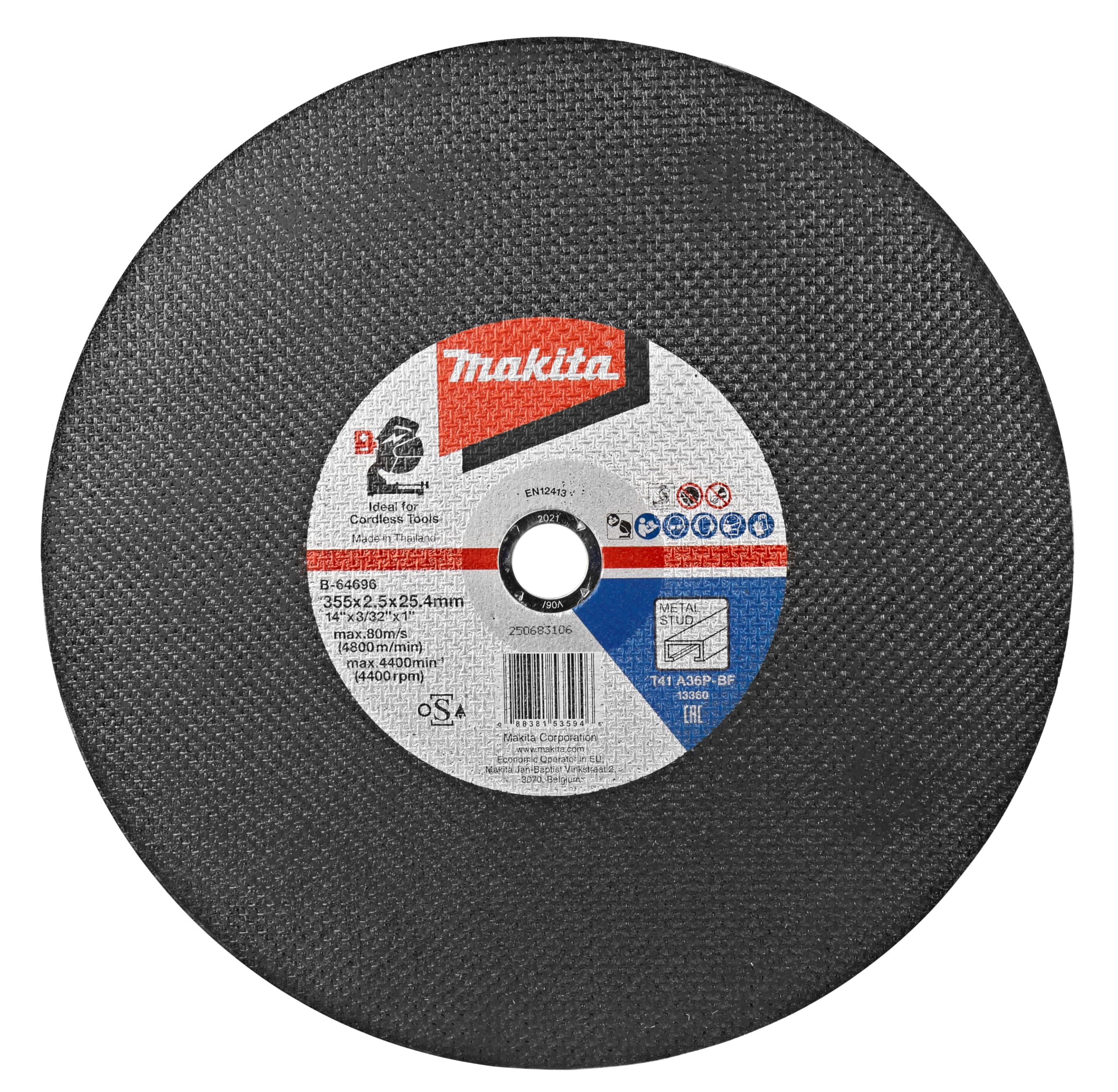 Makita B-64705-5 14" x 1" x 3/32" Abrasive Cut-Off Wheel, 5/Pk